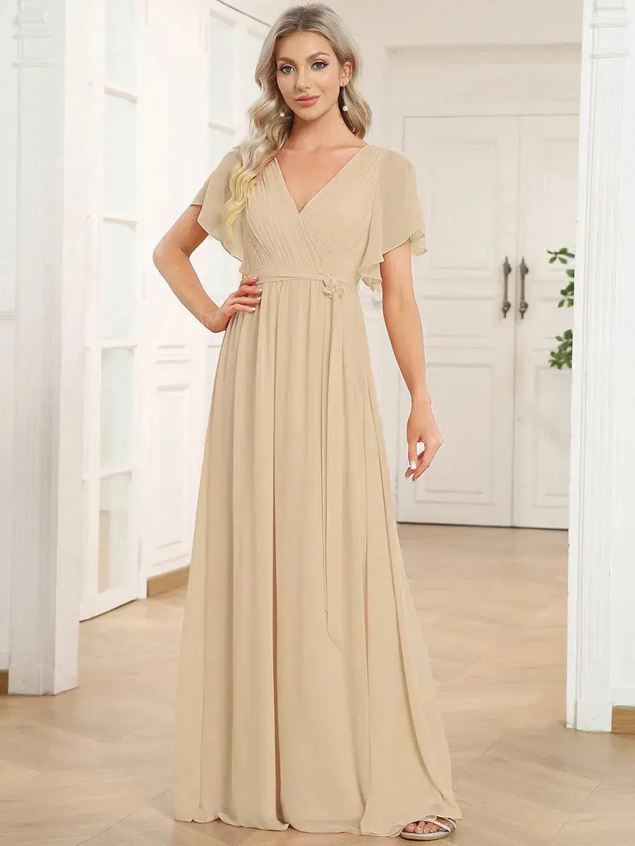 Bella Novelle avondjurk in Champagne