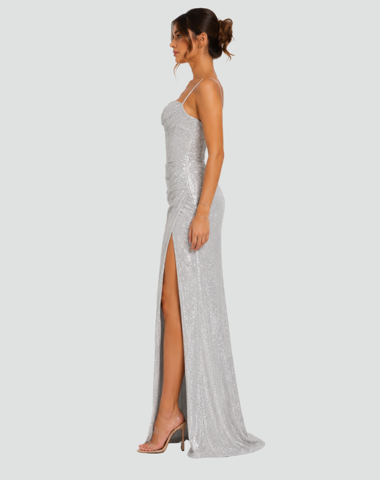 Bella Novelle glinsterende maxi avondjurk voor dames, productfoto