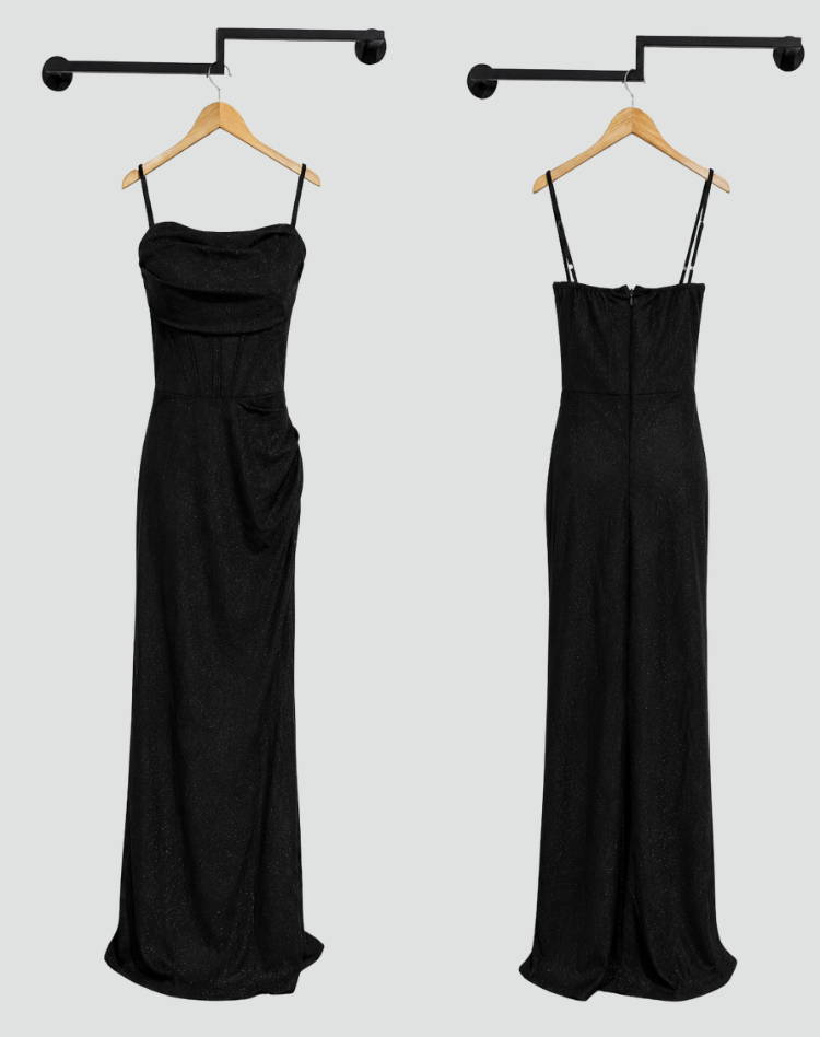 Bella Novelle glinsterende maxi avondjurk voor dames, productfoto