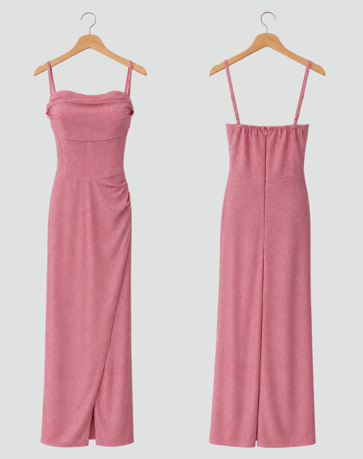 Bella Novelle glinsterende maxi avondjurk voor dames, productfoto