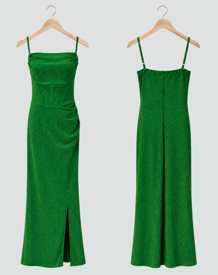 Bella Novelle glinsterende maxi avondjurk voor dames, productfoto