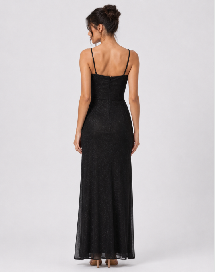 Bella Novelle glinsterende maxi avondjurk voor dames, productfoto