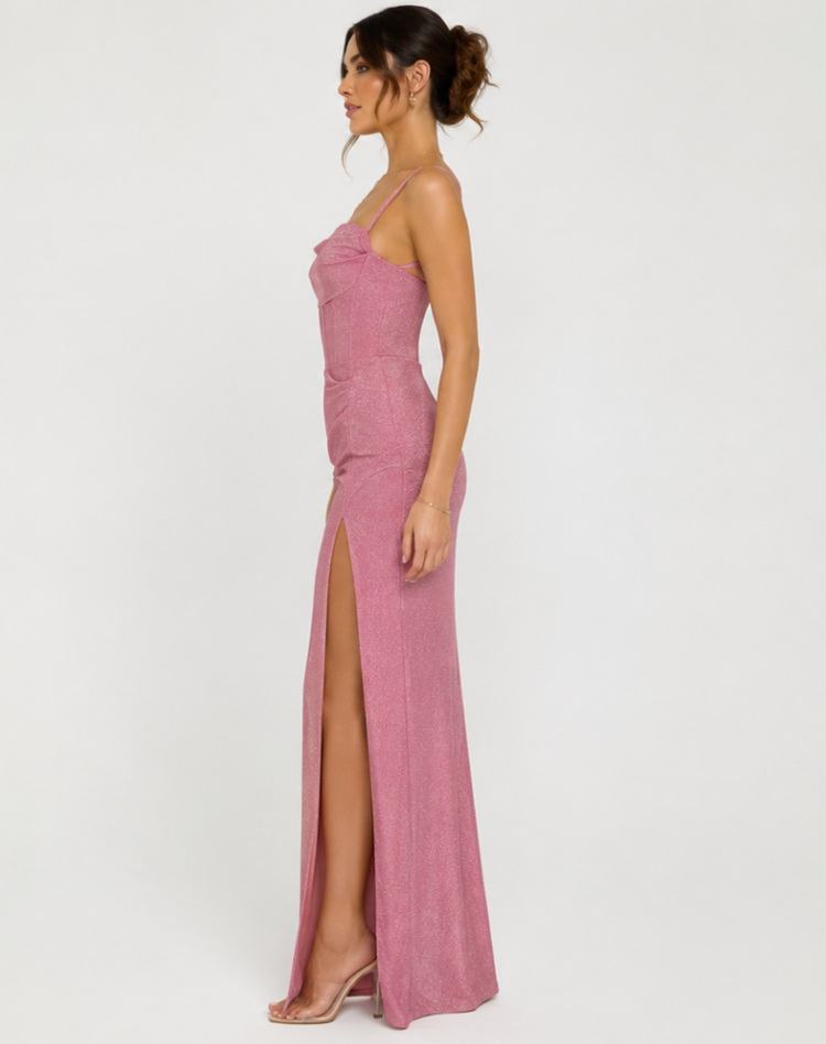 Bella Novelle glinsterende maxi avondjurk voor dames, productfoto