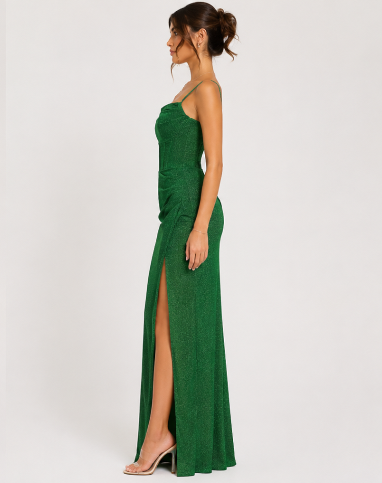 Bella Novelle glinsterende maxi avondjurk voor dames, productfoto