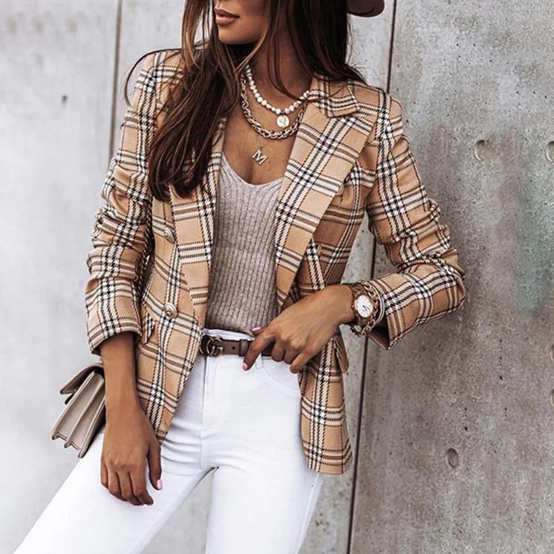 Bella Novelle geruite blazer, zijaanzicht