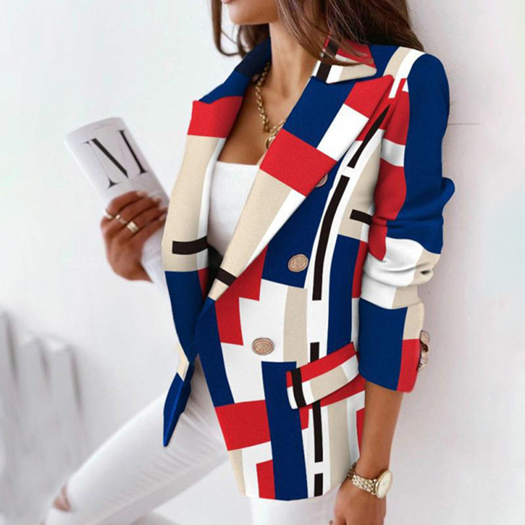 Bella Novelle geruite blazer in lichtblauw