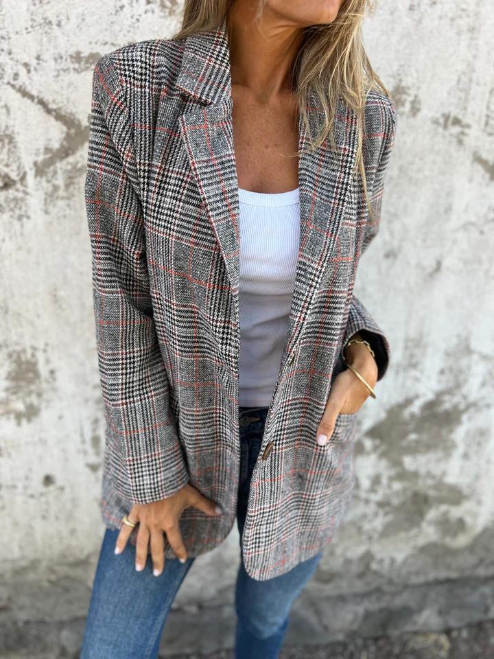 Bella Novelle geruite blazer dames, productfoto 4