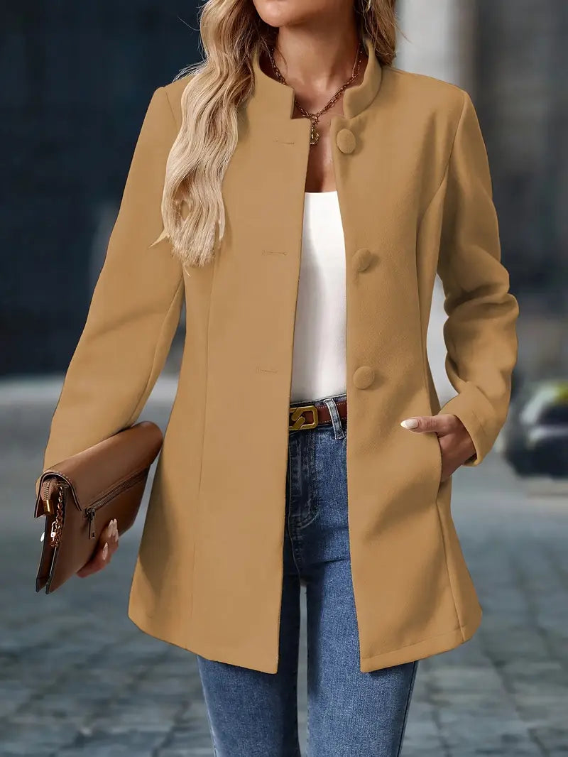 Bella Novelle lange blazer met opstaande kraag, productfoto