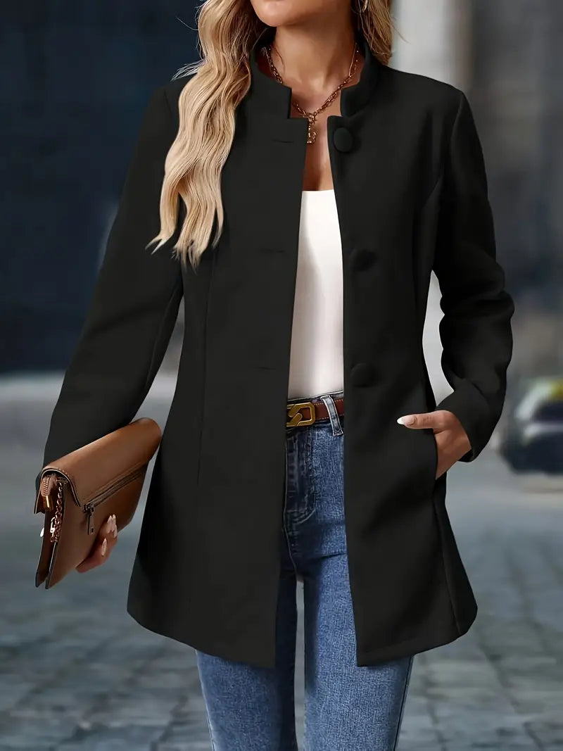 Bella Novelle lange blazer met opstaande kraag, productfoto