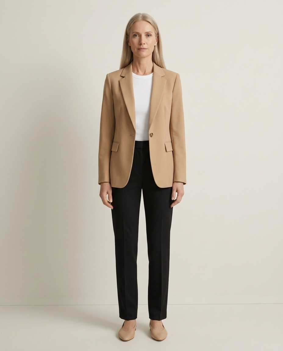 Blazer licht gestructureerd beige