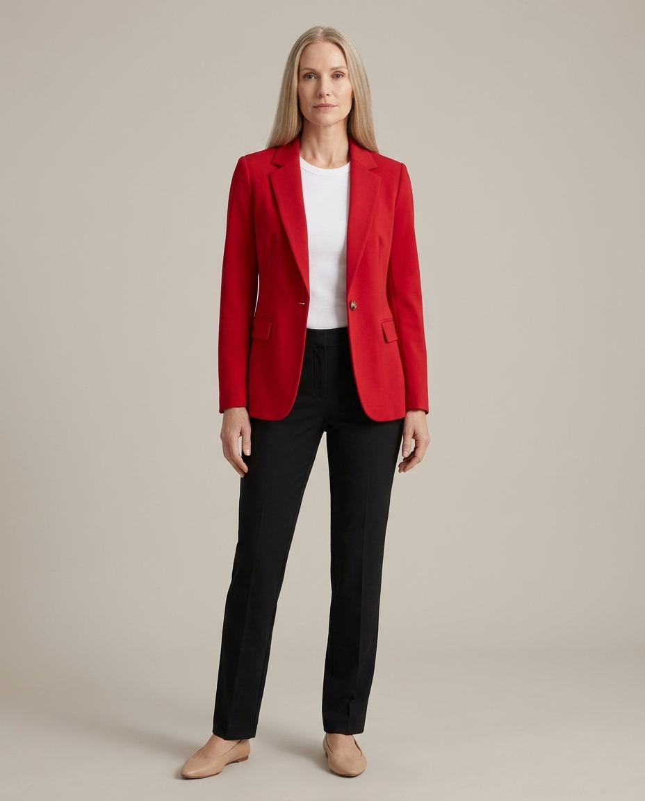 Blazer licht gestructureerd rood staande pose