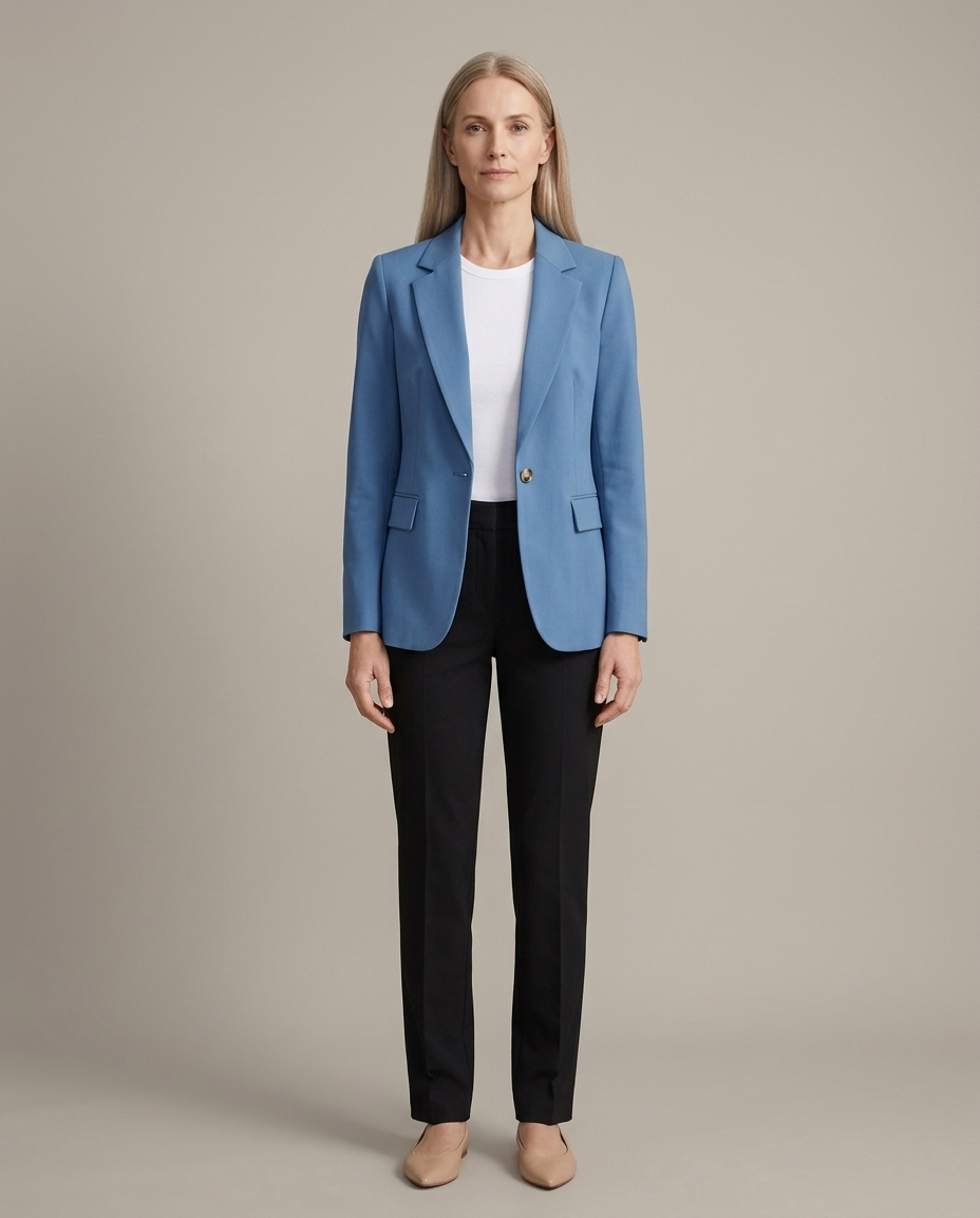 Blazer licht gestructureerd blauw