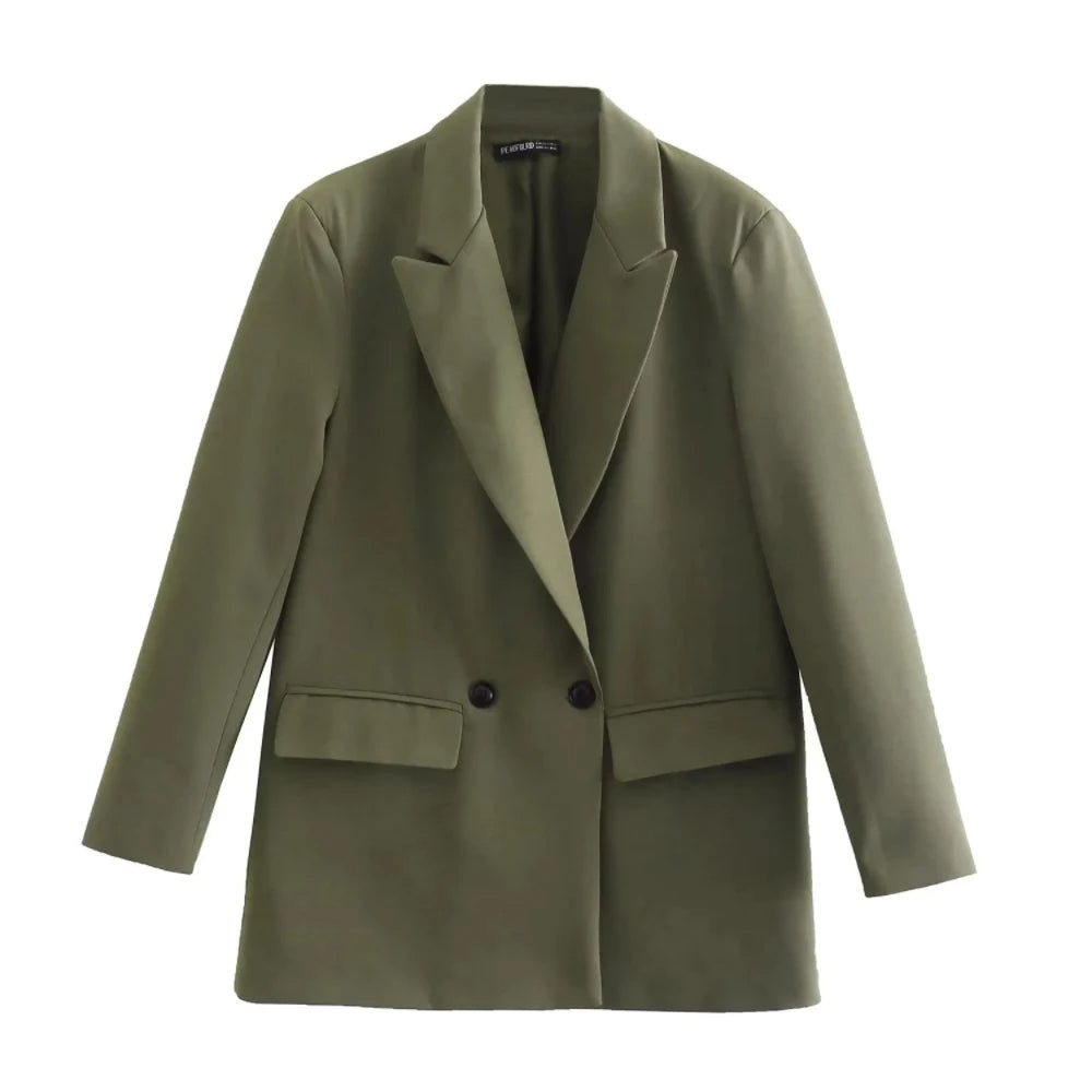 Bella Novelle damesblazer met dubbele knooprij, staande pose