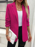 Bella Novelle open blazer met driekwart mouwen in roze