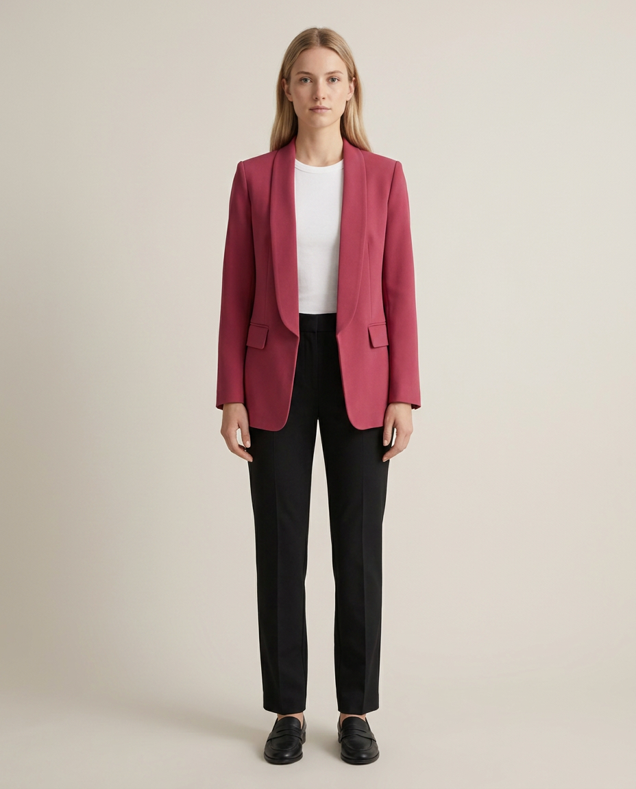 Bella Novelle slim-fit blazer in donkerroze