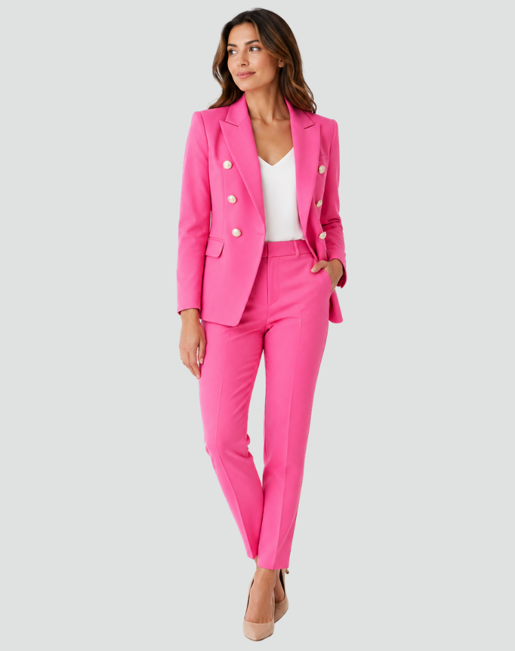 Bella Novelle dubbelrijige damesblazer met pantalon, productfoto