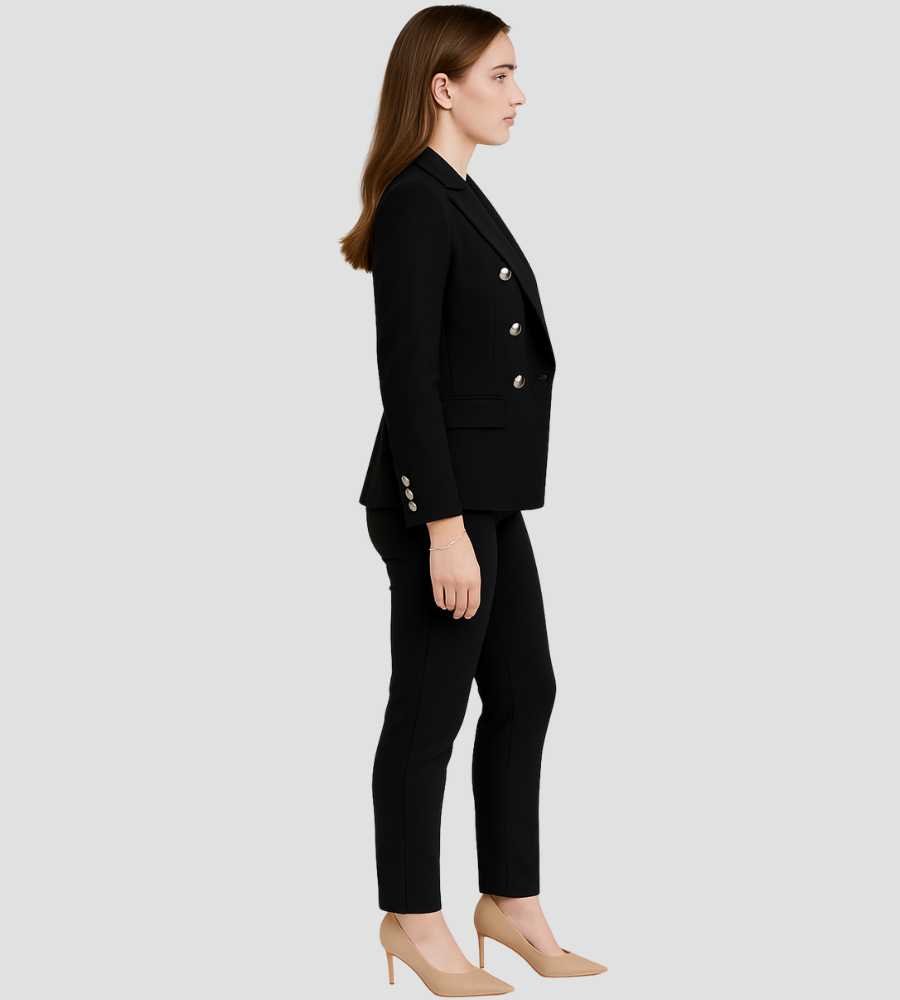 Bella Novelle dubbelrijige damesblazer met pantalon, productfoto