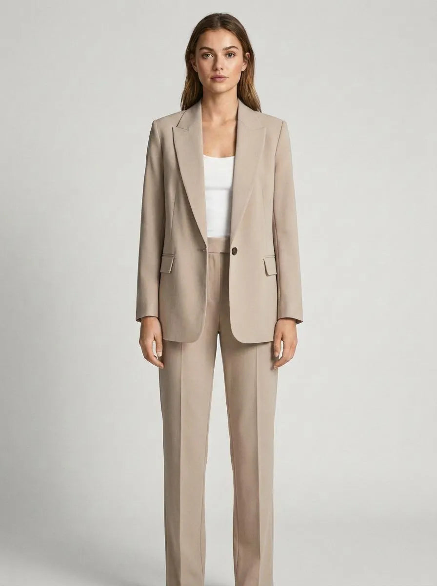 Bella Novelle Blazerset Klassieke Revers in beige