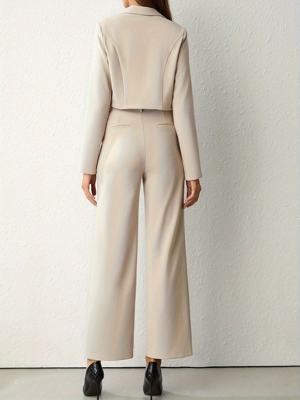 Bella Novelle blazerset in beige, zijaanzicht