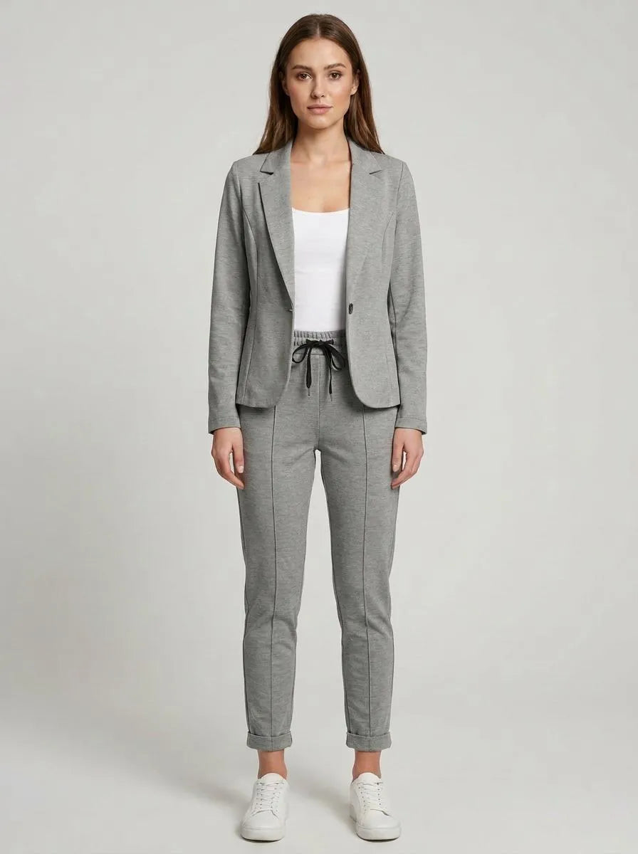 Bella Novelle Blazerset Slim Fit Broek in grijs