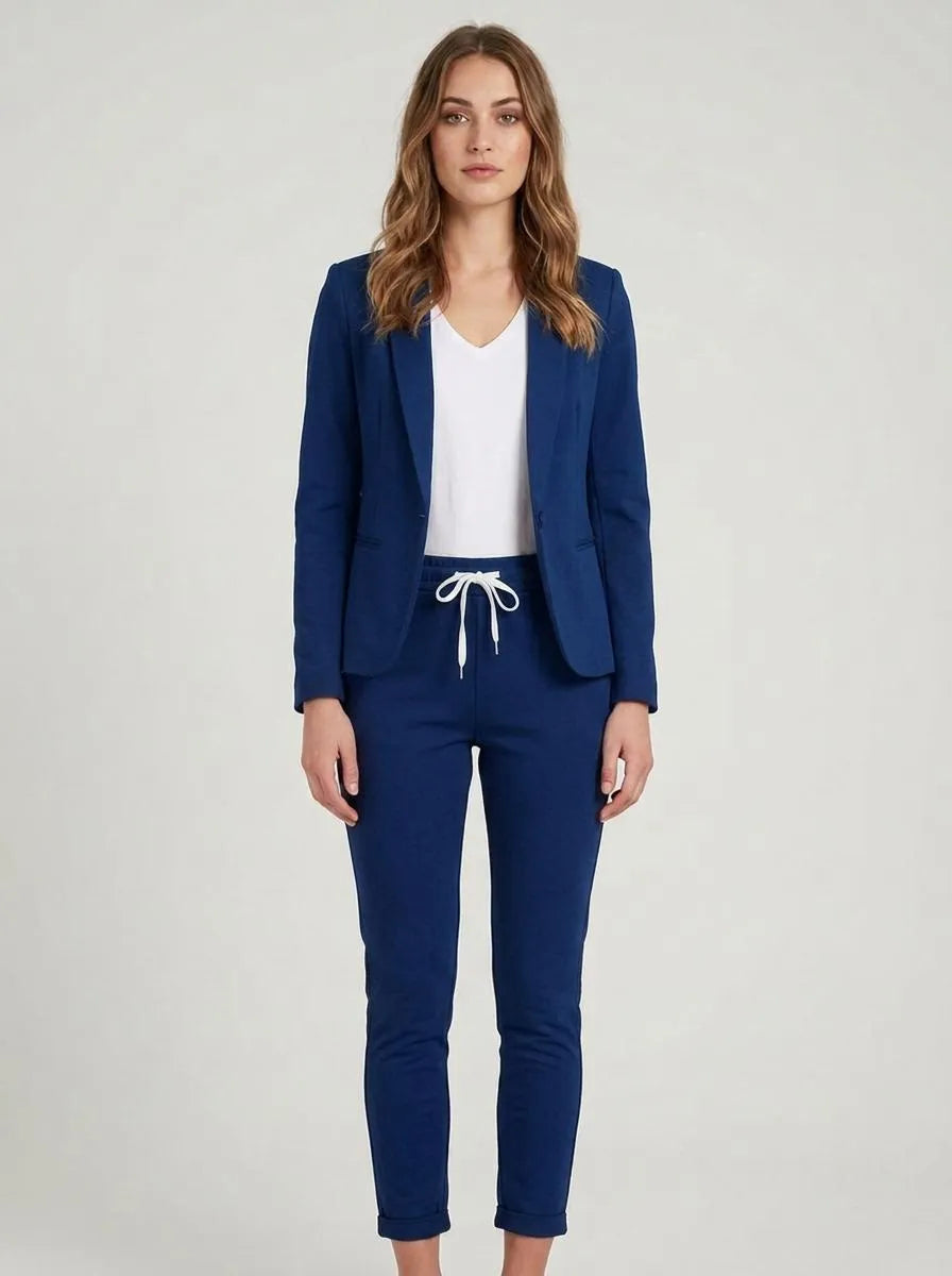 Bella Novelle Blazerset Strakke Revers in blauw