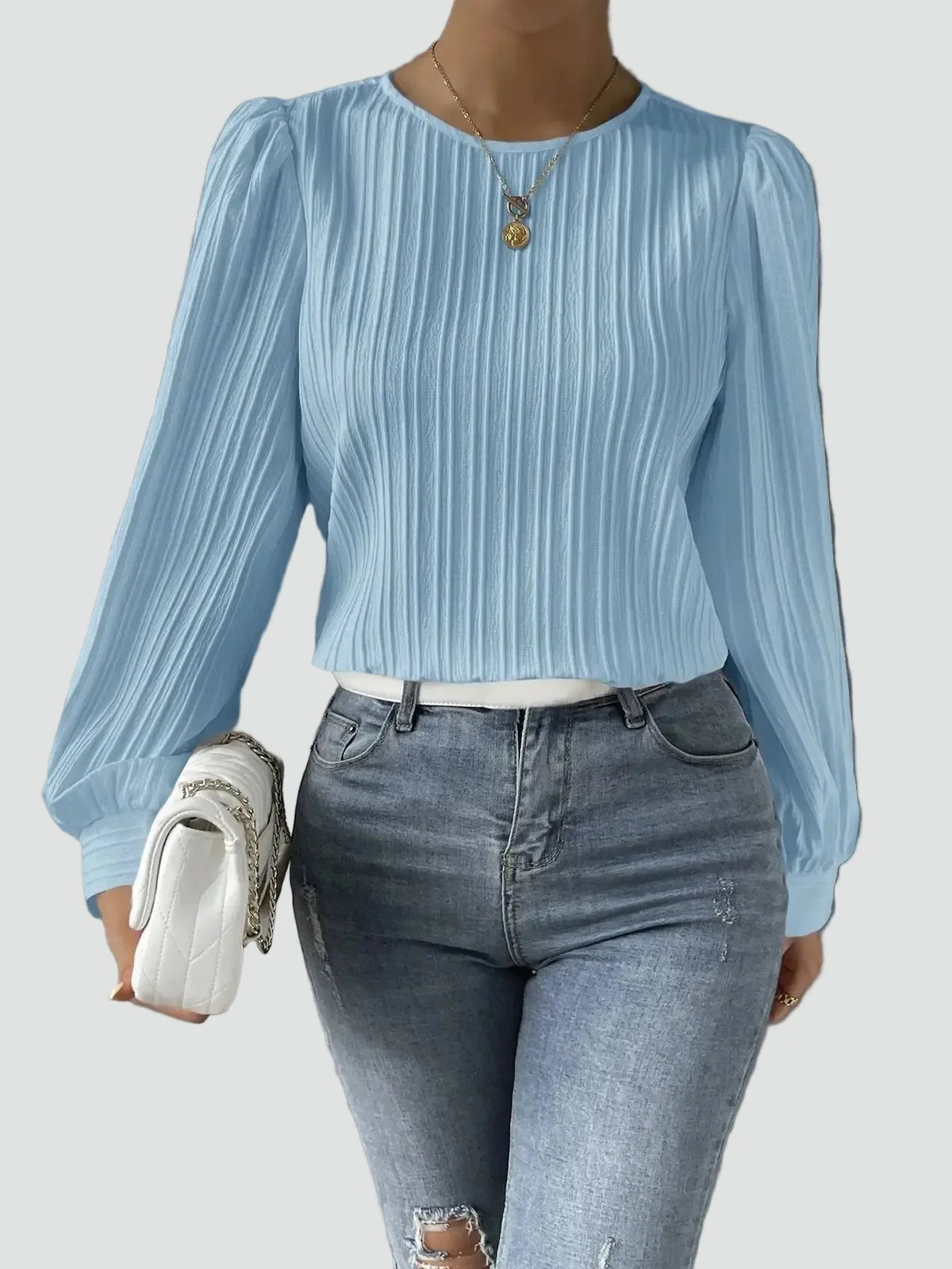 Bella Novelle blouse in Lichtblauw