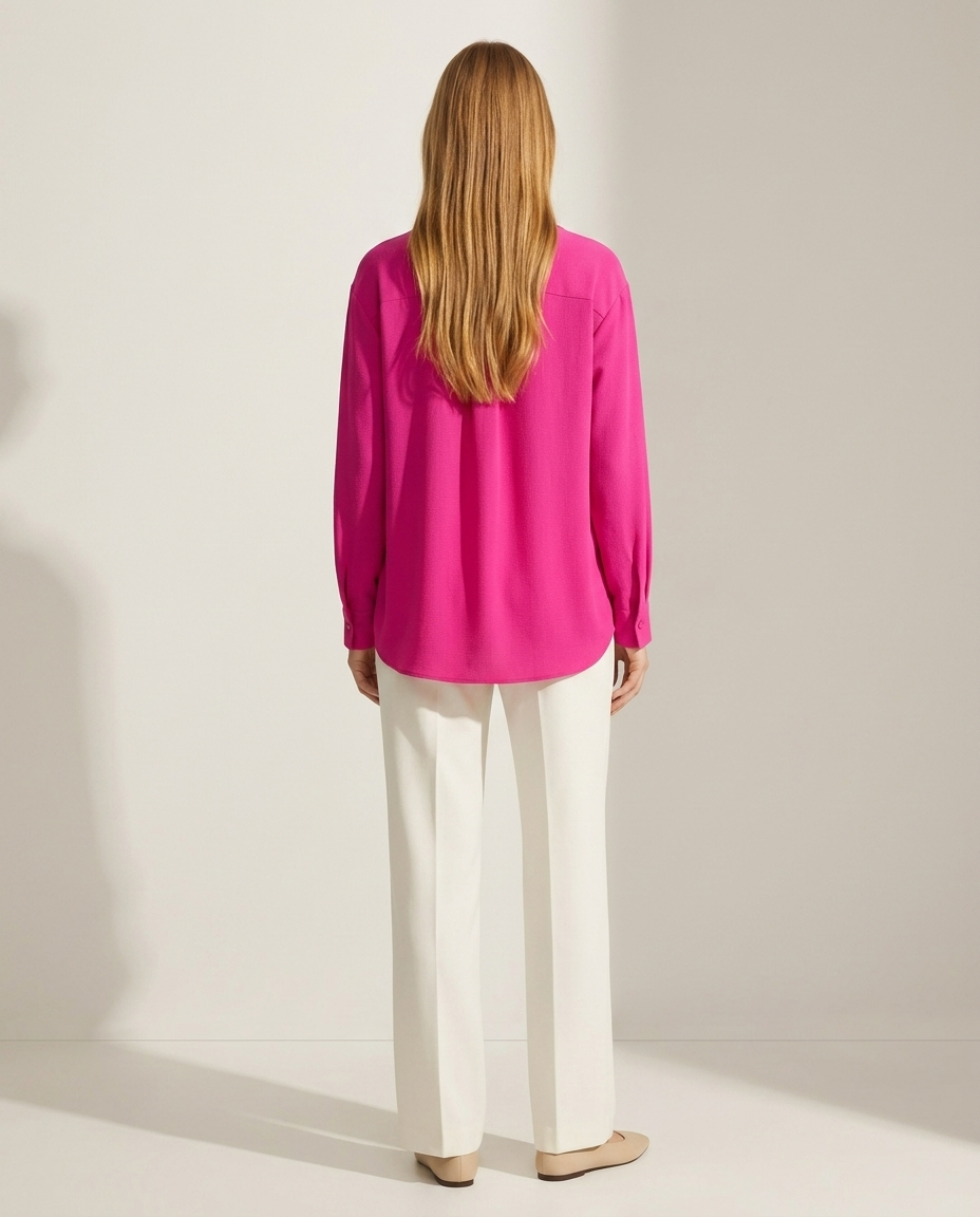 Klassieke blouse fuchsia - achteraanzicht