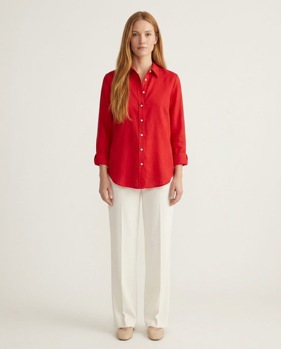 Klassieke blouse rood