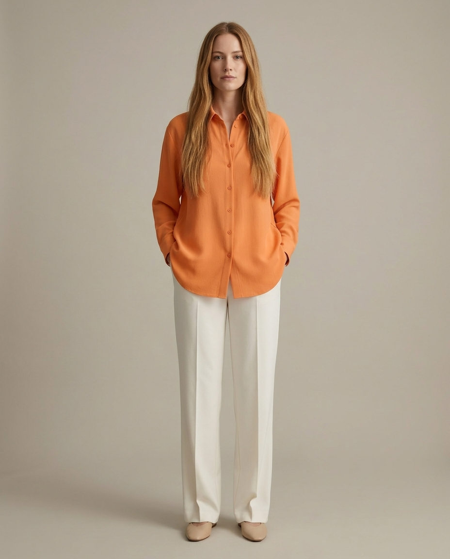 Klassieke blouse oranje