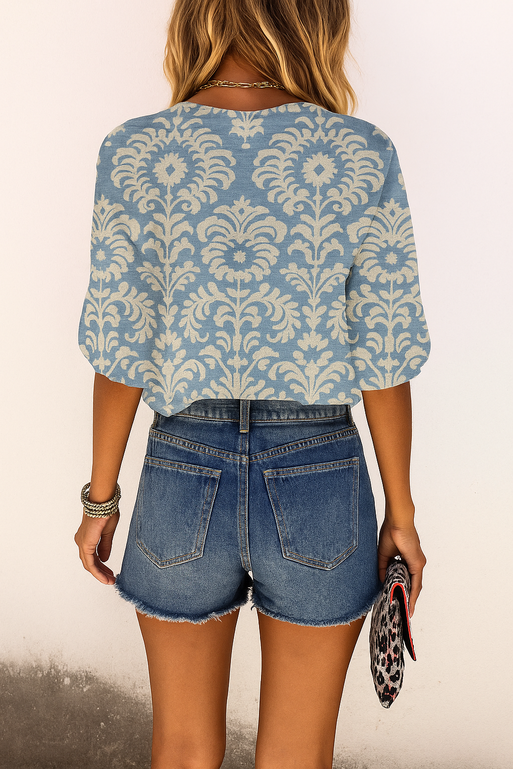 Bella Novelle blouse met korte mouwen en bloemenprint, productfoto