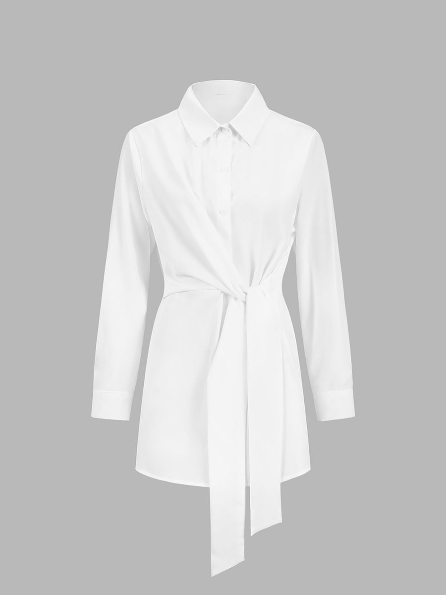 Bella Novelle lange blouse met tailleknoop, productfoto