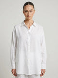Bella Novelle linnen blouse losvallend, vooraanzicht