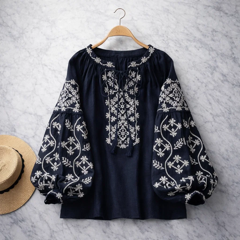 Bella Novelle linnen blouse dames, productfoto 3