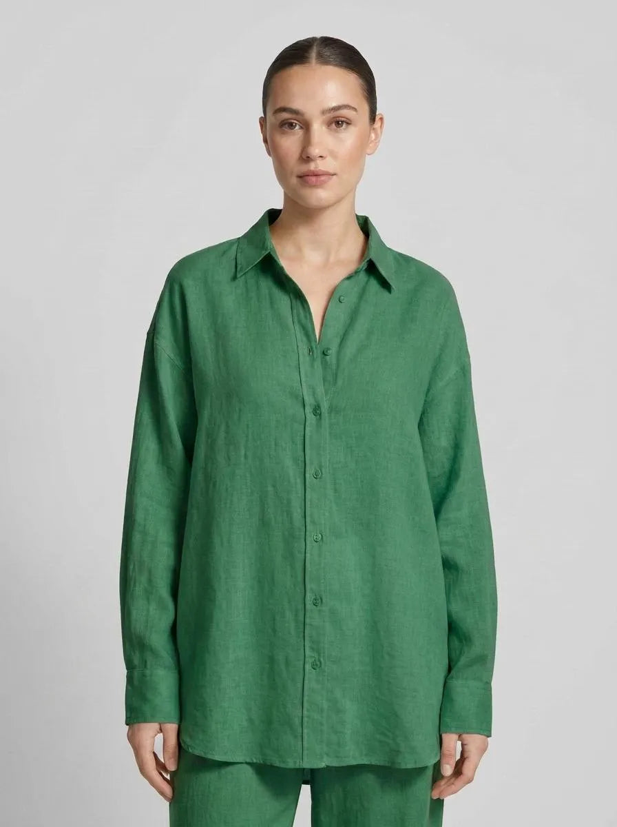 Bella Novelle zomerse linnen blouse in groen