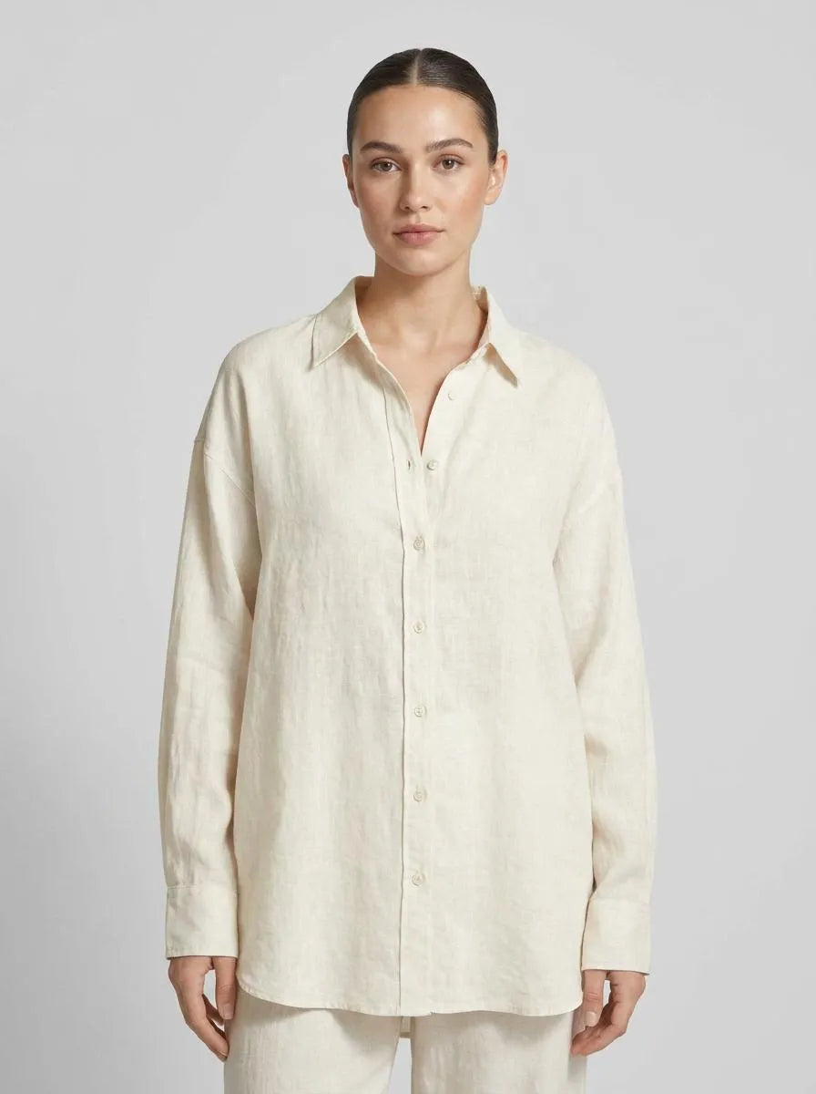 Bella Novelle zomerse linnen blouse, vooraanzicht