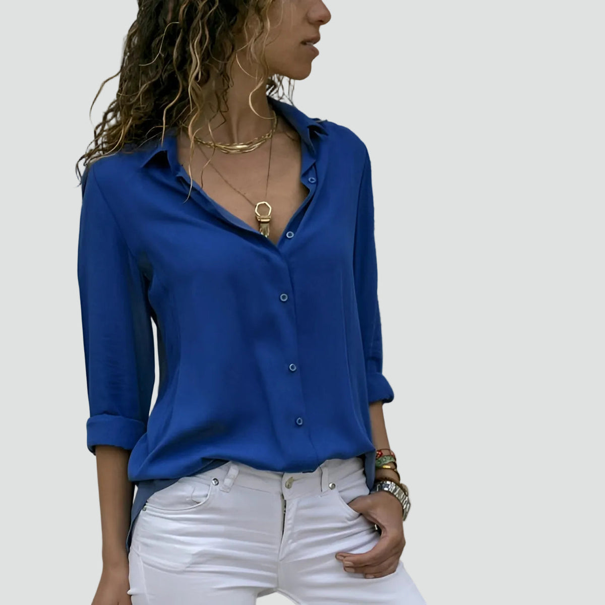 Bella Novelle losvallende damesblouse met lange mouwen, productfoto