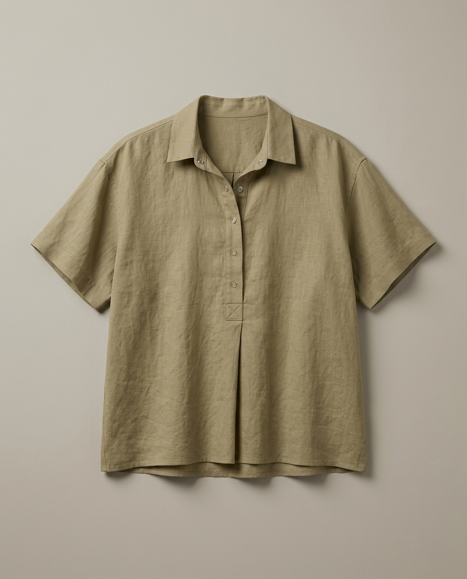 Losvallende blouse khaki - productfoto