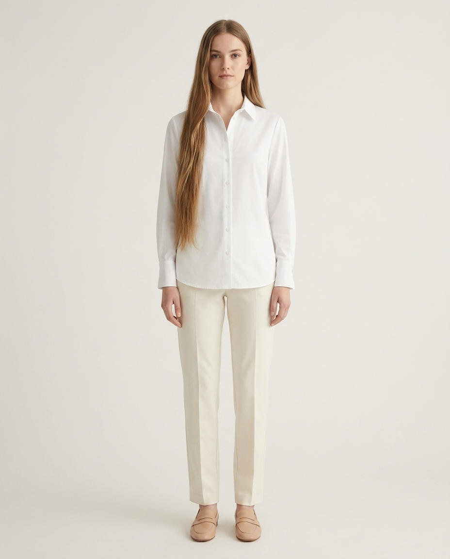 Elegante blouse met kraag wit