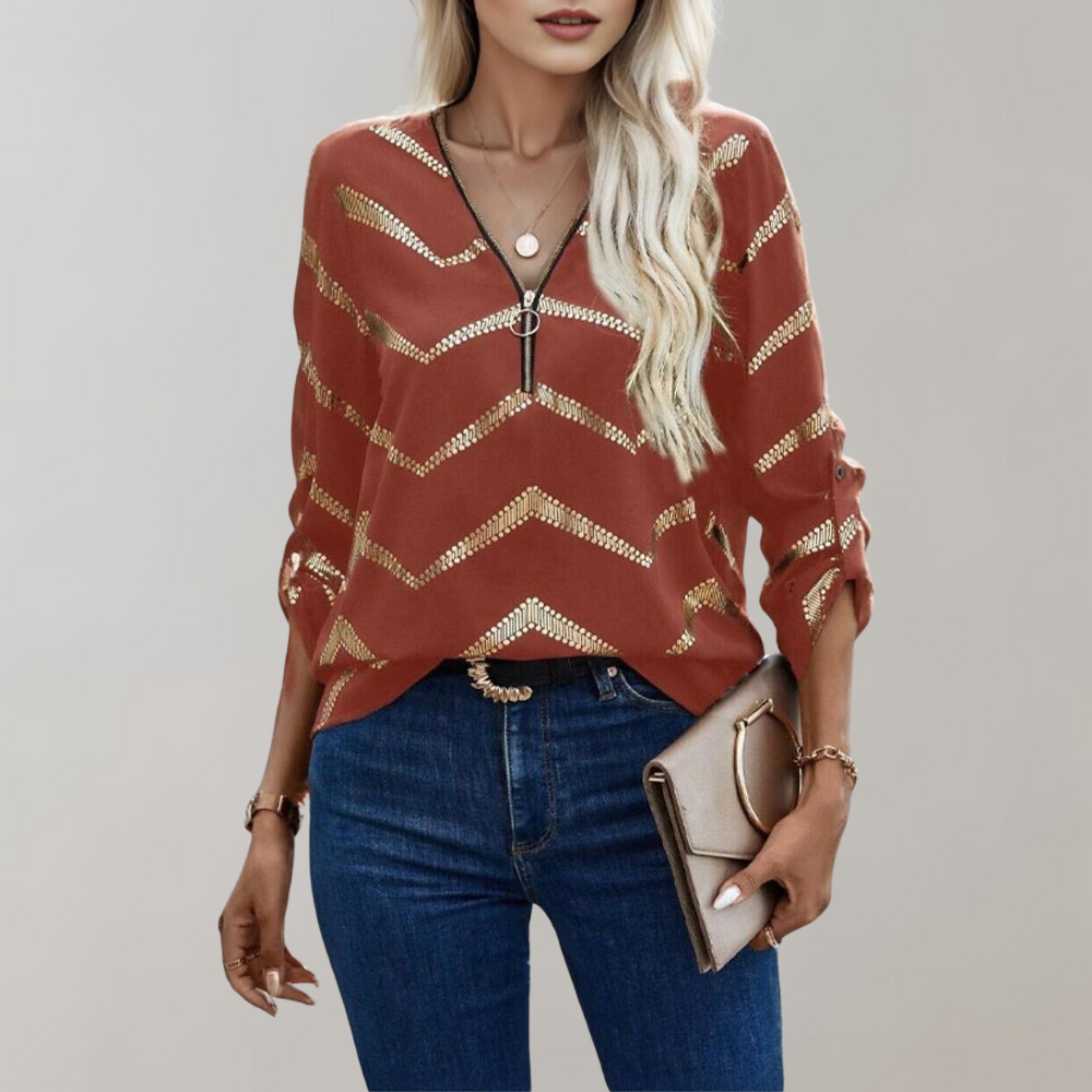 Bella Novelle blouse met ritssluiting voor dames, productfoto