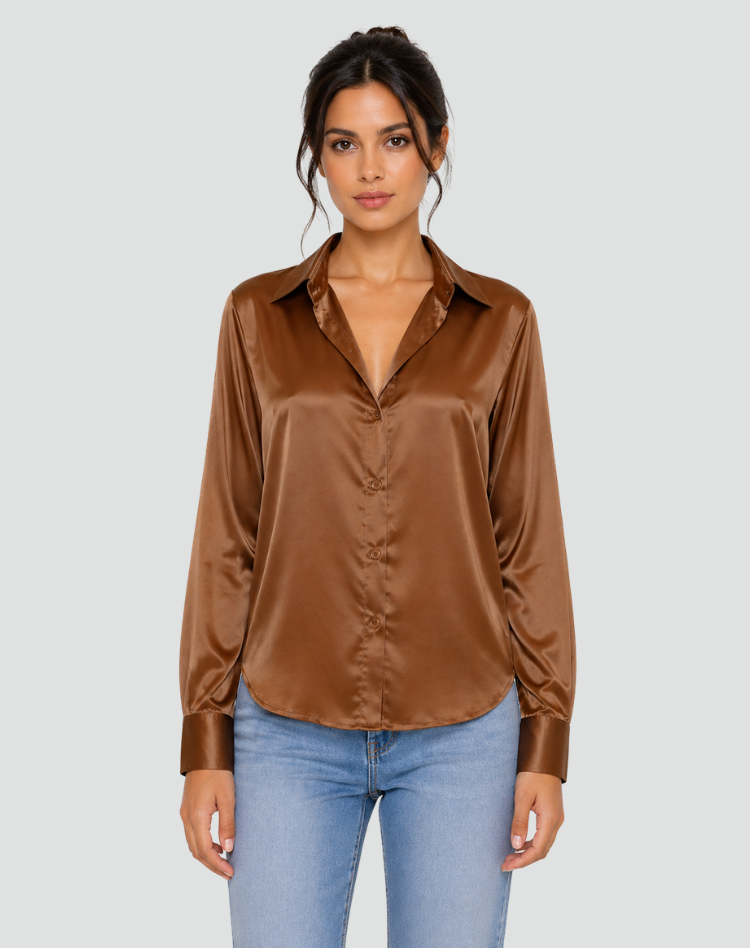 Bella Novelle blouse in Bruin