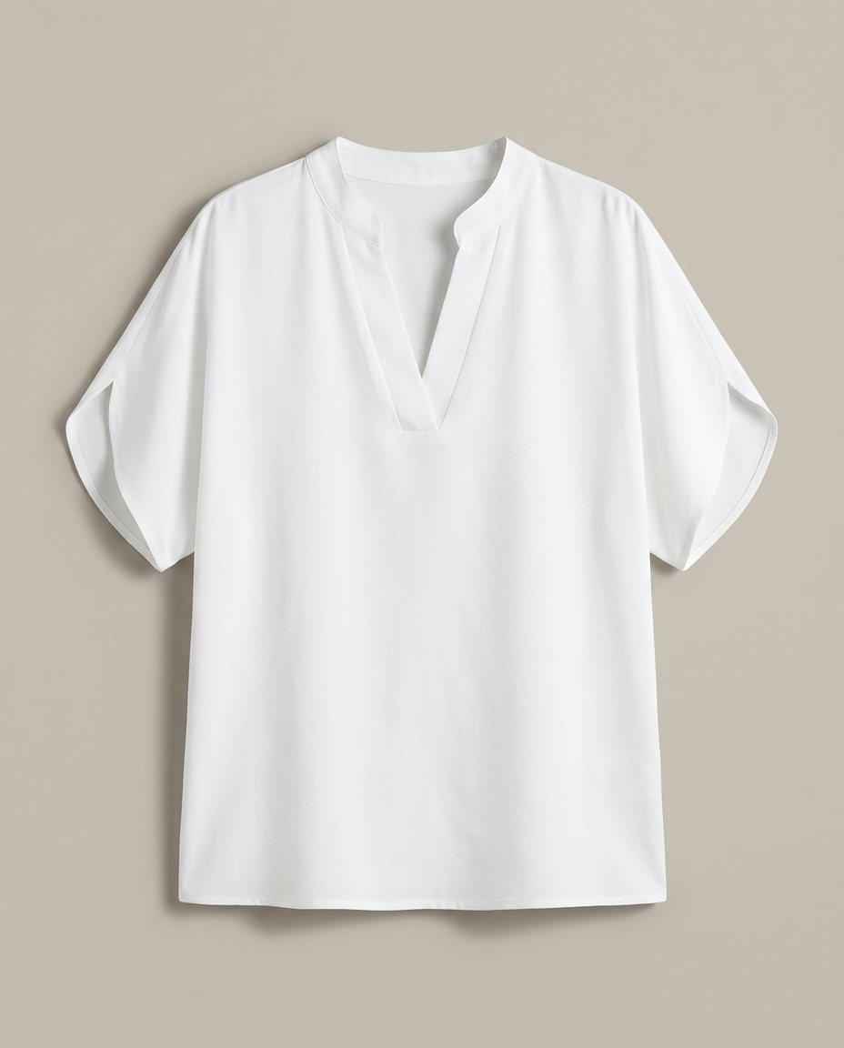 Blouse katoen-viscosemix wit productfoto