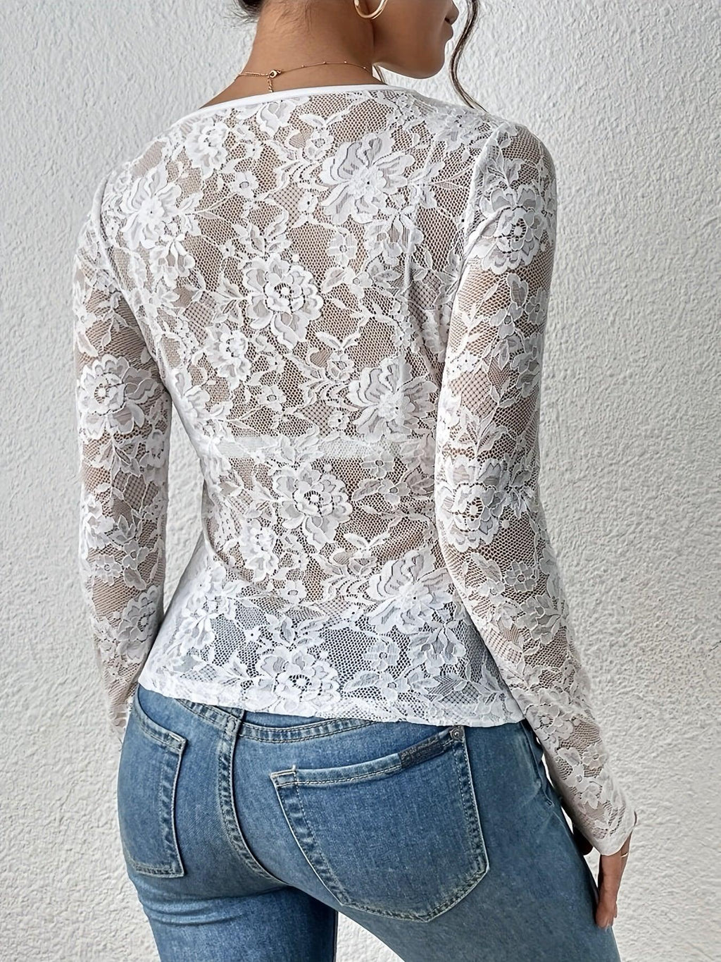 Bella Novelle kanten body met lange mouwen, productfoto