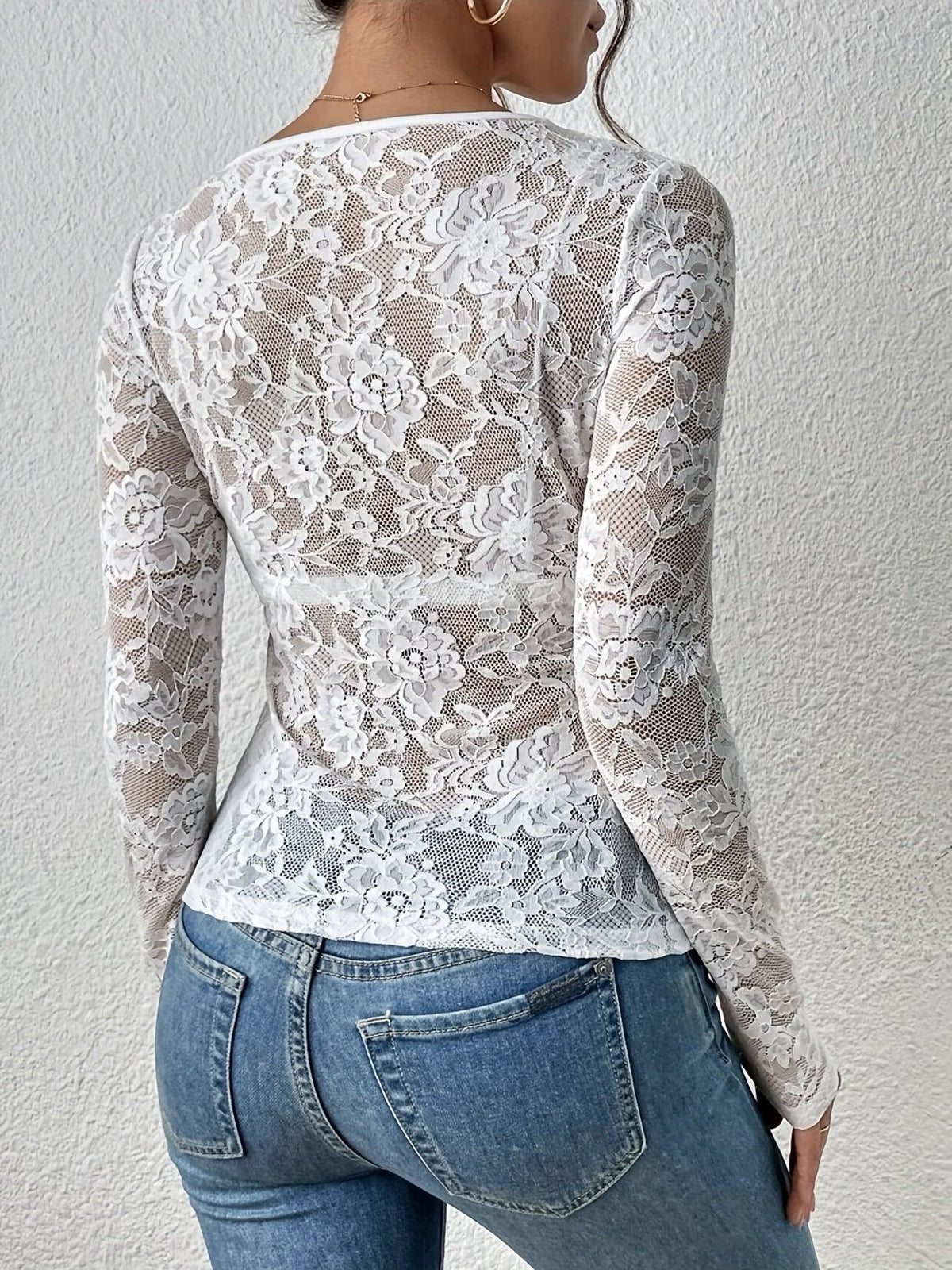 Bella Novelle kanten body met lange mouwen, productfoto