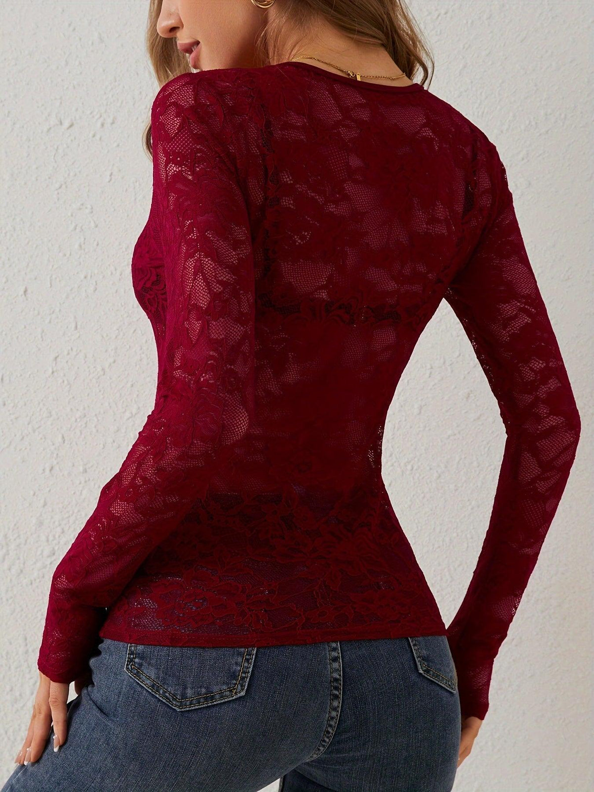 Bella Novelle kanten body met lange mouwen, productfoto