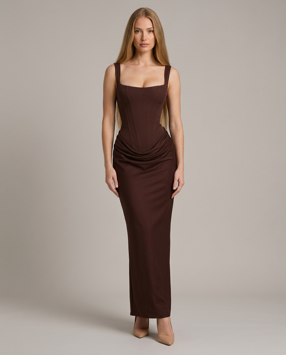 Bella Novelle bodycon maxi-jurk, staand