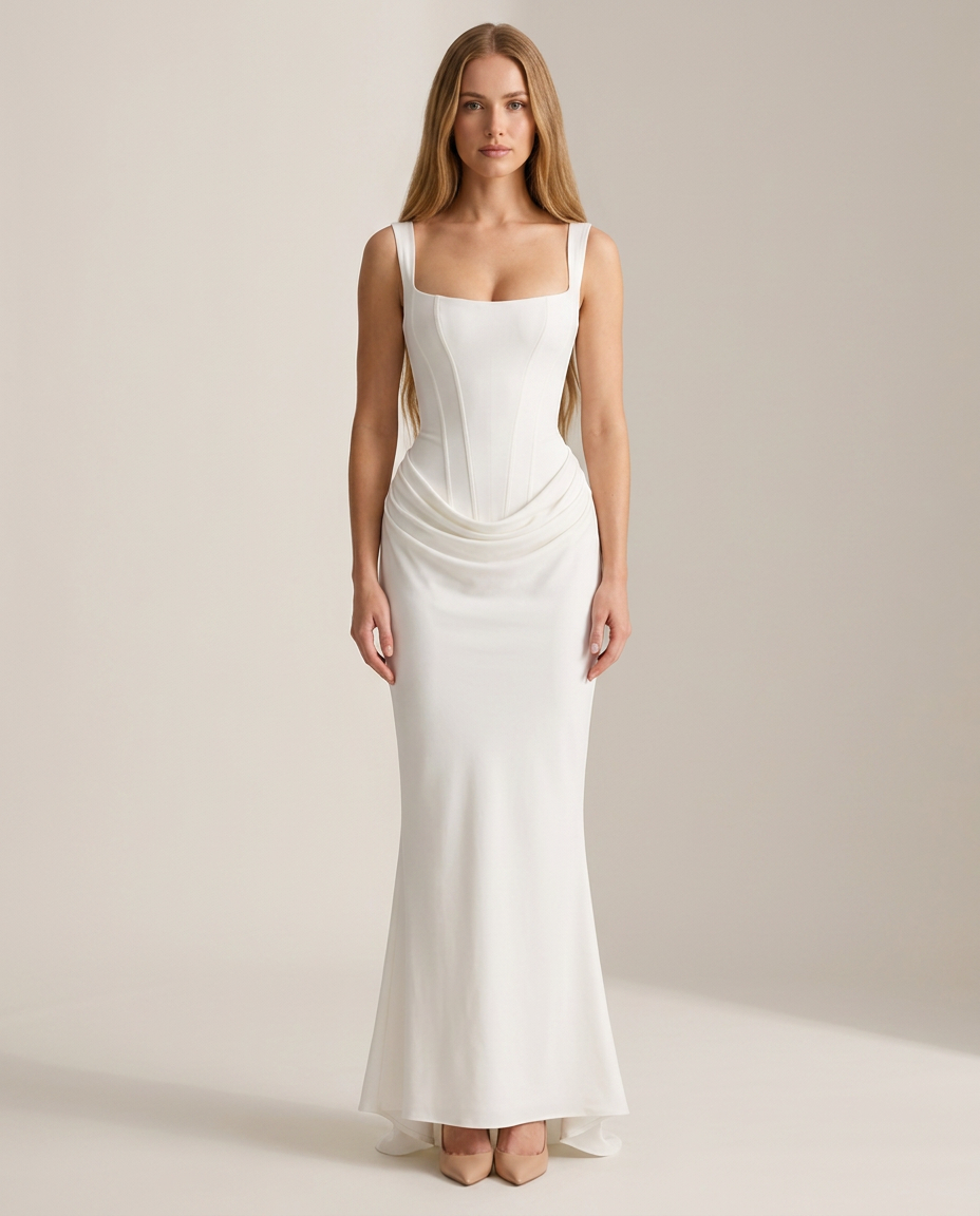 Bella Novelle bodycon maxi-jurk in wit