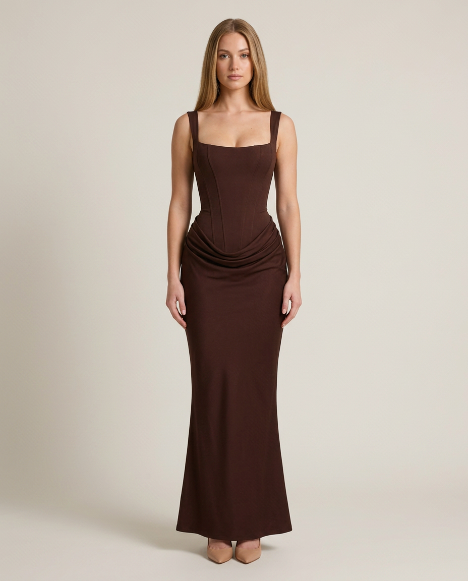 Bella Novelle bodycon maxi-jurk, vooraanzicht