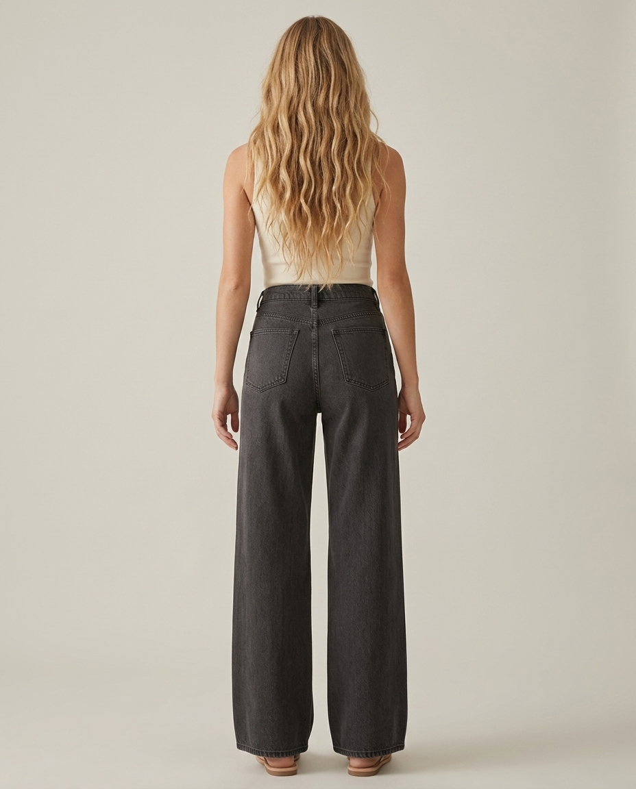 Boho vintage broek met wijde pijpen - achteraanzicht
