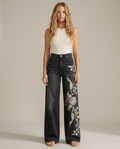 Boho vintage broek met wijde pijpen - vooraanzicht