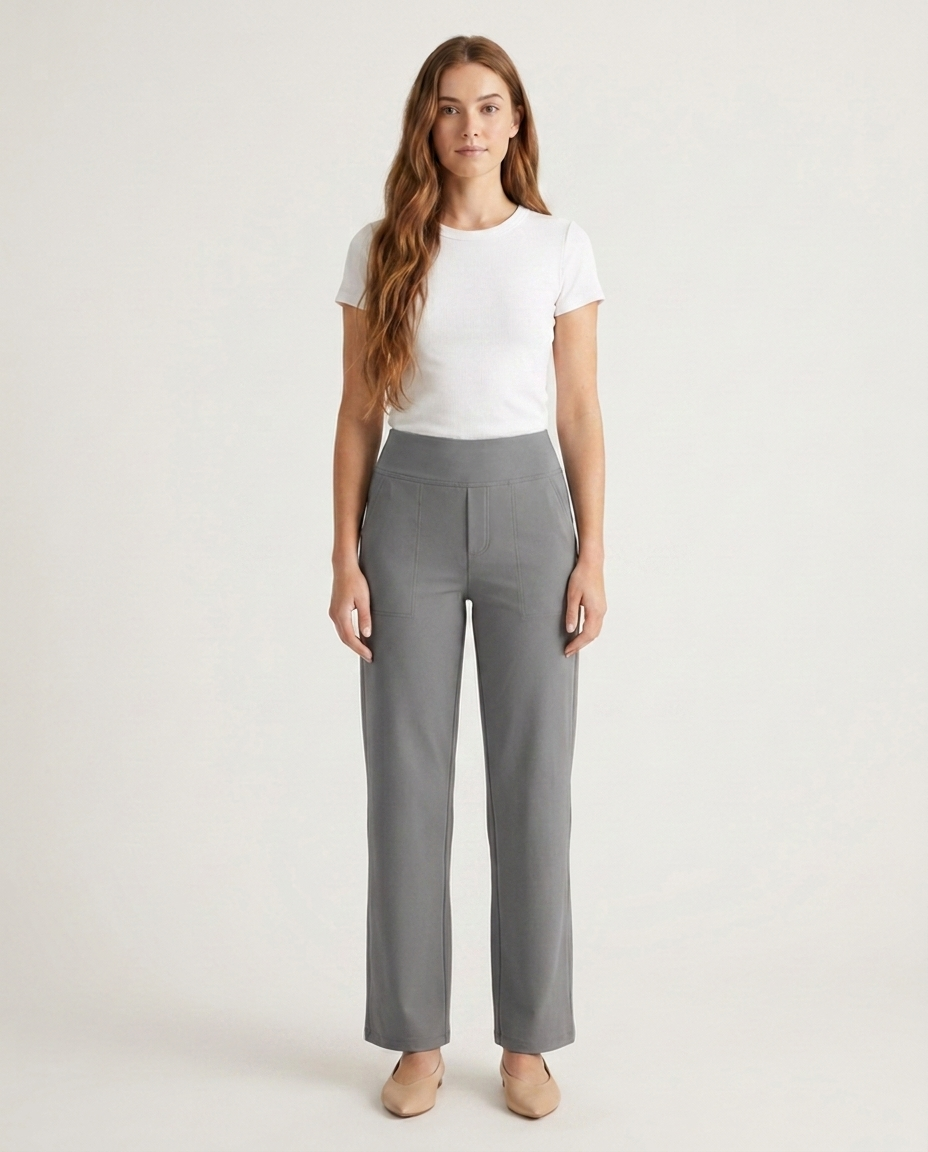 Bella Novelle broek met elastische taille in grijs